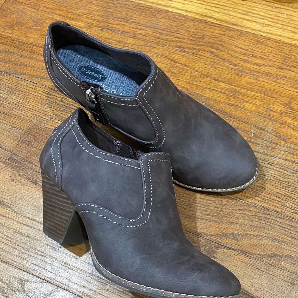 Dr. Scholl's Dark Brown Heeled Ankle Boots